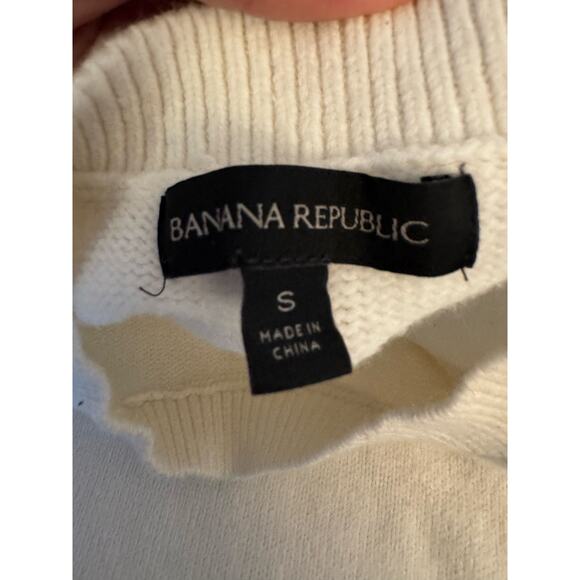 Banana Republic Women’s Small White Pullover Sweater – Soft Cotton Blend - Picture 1 of 6